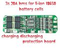 3S 20A BMS 11.1V to 12.6V Li-ion 18650 Lithium Battery Charger Protection Board. 