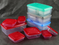 Thumb Lock Plastic Food Storage Container Set Pack of 7 Airtight Boxes Small to Large Sizes. 