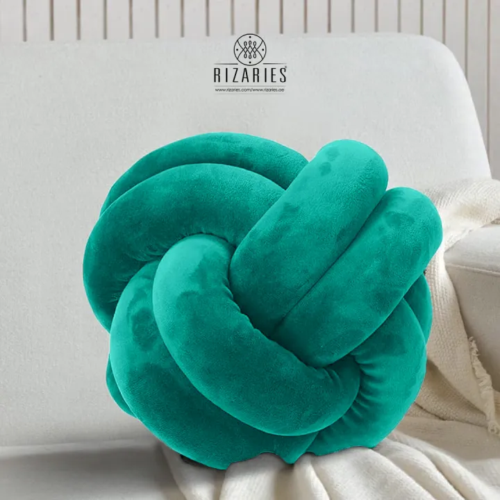 Rizaries%20Knot%20Pillow%20Ball%20Cushion%2023cm%20Soft%20Velvet%20Round%20Throw%20Pillow%20for%20Sofa,%20Bed%20&%20Living%20Room%20Decor%20-%20Image%204