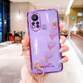 Maitus for Infinix Hot 11s Back Cover with Love Heart Bracelet Fashion Chain Plating Shiny Bling Cases Soft Silicone Mobile Phone Case for Girls Boy. 