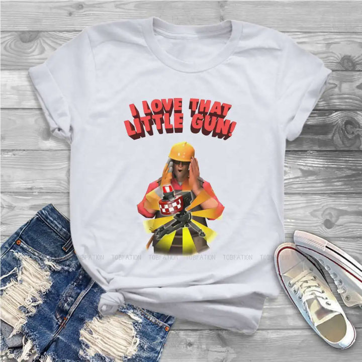 TF2 Engineer Mini Sentry Women Shirts Team Fortress 2 Shooter Game Oversized T-shirt Goth Vintage Female Clothing