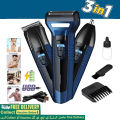 3 in 1 Rechargeable Shaving Machine for Men – Beard Trimmer, Hair Clipper & Facial Shaver with Precision Beard Shaping Tool. 
