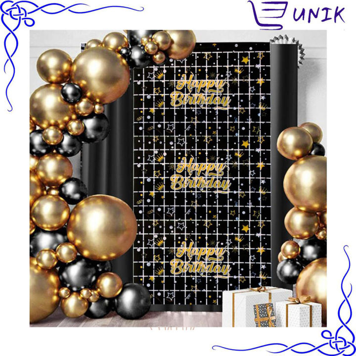 Unik Printed Happy Birthday Backdrop curtain for birthday backdrop curtain foil curtain backdrop foil curtains for birthday  happy birthday decoration  birthday decoration birthday accessories birthday accessories theme birthday accessories for boys Girl