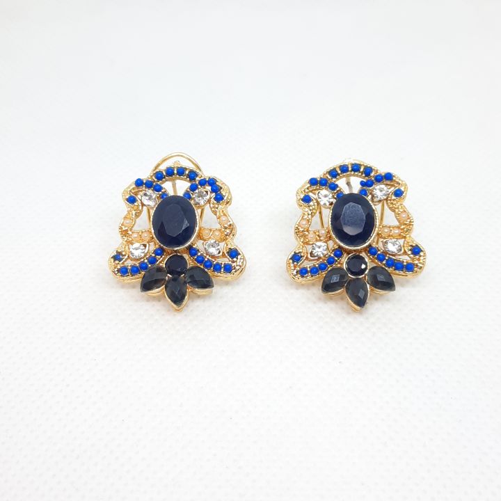 Sapphire Elegance: Blue Earrings - Tag No. 53-U