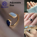 Rings For Girls Golden Blue Stone Square Ring With Box  Fancy Simple and Stylish Adjustable Best Gift for Girls. 