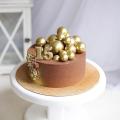 5Pcs/Pack Golden Silver Balls Birthday Cake Topper Cupcake Toppers Party Supplies. 