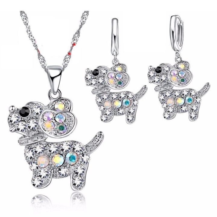 Ehaan Fashion Dog Jewelry Set│ Silver Jewelry Set for Women, Girls, Youth, Adult │Party Jewelry Set