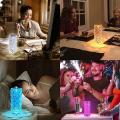 Crystal Table Lamp Rose Diamond Touch Lamp with USB 3/16 Color Crystal LED Light. 