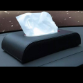 PU LEATHER CAR TISSUE BOX UNIVERSAL -BLACK HIGH QUALITY LEATHER. 