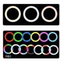 MJ26 10 Inch RGB Led Ring Light With PHONE HOLDER  (Without Stand) Circle Ring Selfie Led Photographic Studio Light For Youtube Live Show (Without Stand). 