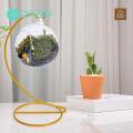 Iron Hanging Rack Spiral Design Glass Ball Holder for Home Garden Decor Stable Iron Base Stand for Air Plant Terrarium Witch Ball Wedding Office Decoration Decorative Item Showcase Stand. 