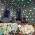 PACK OF 100 3D Glow in The Dark Stars for Ceiling or Wall Stickers - Glowing Wall Decals Stickers Room Decor Kit - Galaxy Glow Star Set and Solar System Decal for Kids Bedroom Decoration. 
