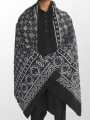 Pure Cotton Black Sindhi Ajrak Chadder / Shawl for Men and Women. 