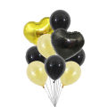 Sky Blue & Silver Hearts Foil Balloons & 10 Latex Balloons - Heart & Star Foil Balloon & Latex Balloons For Anniversary Decoration. 