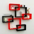 Wall mounted Wooden piece decoration shelves racks wall decor home decor office tiers decoration piece holder Box intersect shelves 6 Tier wall decoration shelf. 