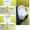 Spices Box pack of 6 for Kitchen  Spice Jar Set  - 100ML Storage Jar - Pure Plastic  Masala Jar in Multicolor. 
