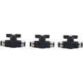 Push Connect Valve Ball Valve Air Flow Control Valve Quick Connect Valve Tube Fittings 3 Pack Easy to Use. 