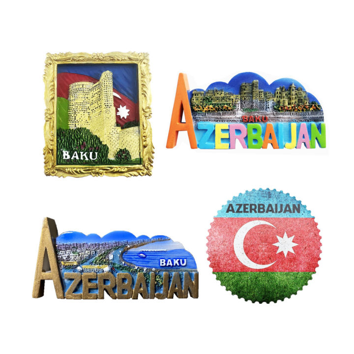 Azerbaijan Baku Tourist Souvenir Magnetic Sticker Fridge Magnetic Refrigerator Decoration Articles Handicraft S