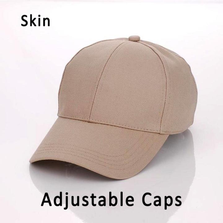 Adults Caps With Curved Brim for Men With Buckle in Beige, blue and black Color