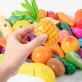Magnetic Wooden Cutting Fruits Vegetables Pretend Play Simulation Kitchen Toys Classic Game Montessori Educational Toys For Kids. 