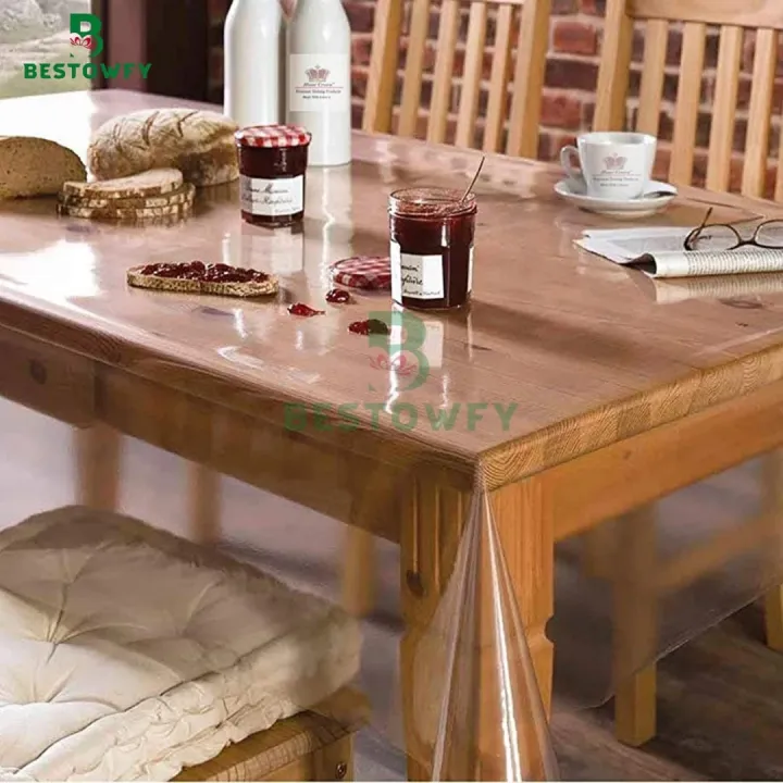 6%20Seater%20PVC(%207.5%20x%205%20Ft)%20Transparent%20Clear%20Dining%20Table%20Cloth%20/%20Cover%20Plastic%20Table%20Cover%20Protector%20Sheet%20Rectangle%20-%20Image%204