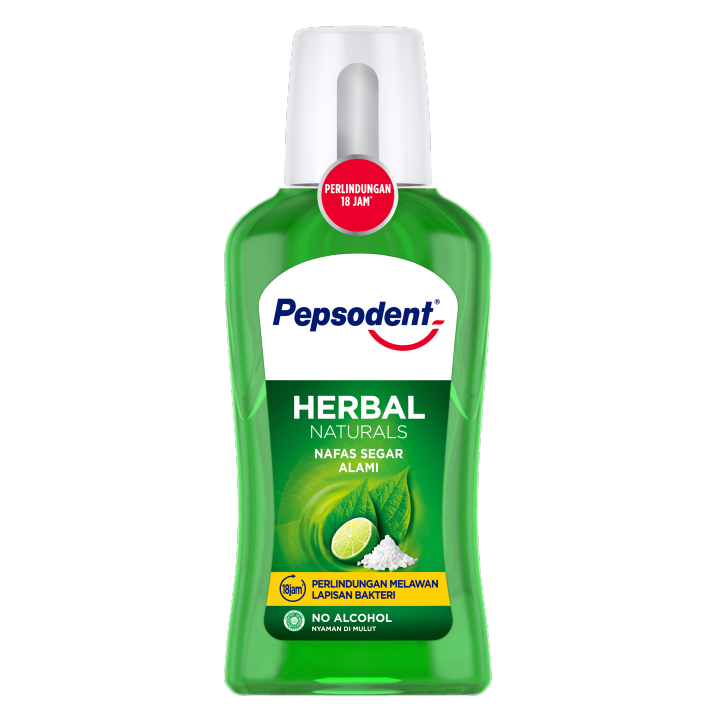 Pepsodent Herbal Mouthwash | Herbal Natural Mouthwash Anti Bakteri For Natural Oral Care | 300ml