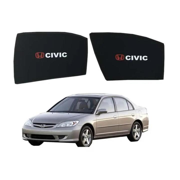 Honda Civic 2001-2006 Sun Shades / Side Curtains / Sun Blinds With Logo