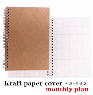 2021 Notebooks Agendas Planner Diary Weekly Spiral Organizer Libretas A5 Note Books Monthly Kraft Paper Schedule Filofax