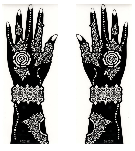 Mehandi stickers New Large full hand mehndi designs, arabic style ( NW 0021 )