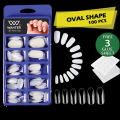 WANTER 100Pcs Fake Nails For Girls, With 3 Nails Glue Sheet, Square Almond Oval Coffin Shape Natural & Transparent Color Artificial Nails Kit Fake Nails Acrylic Nails For Girls Beautiful Nails False Nails With Nails Glue Stickers. 