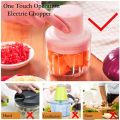 Techmanistan 250 ML USB Charging Portable Mini Electric Garlic Food Chopper Ginger Vegetable Chopper, Battery Operated Electric Mini Rechargeable Garlic Chopper, Food Processor Mincer, Cordless Grinder. 
