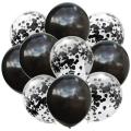 5 BLACK BALLOON AND 5 CONFETTI FILLED BALLOONS ( PACK OF 10 LATEX BALLOONS ). 