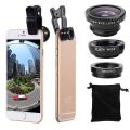 Cell Phone Fisheye Lens 3 In 1 Wide Angle + Macro Camera + Fish Eyes Camera Lenses with Clip on For Iphone 12 11 Samsung Huawei-Blue. 