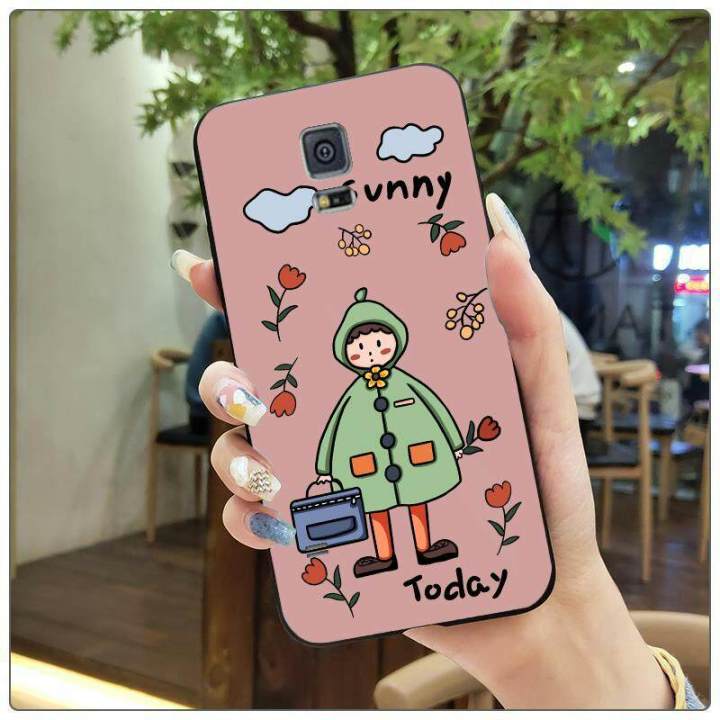 For Samsung Galaxy S5 Back Cover Case Fashion Cartoon girl Shockproof Camera Lens Protector Phone Cases