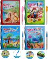 Kids Water Coloring Book Set - Quick Dry Reusable Magic Painting Board with Magic Pen - Educational Drawing book for Toddlers- Assorted Colors - Art Supplies for Kids - Children's Magic Coloring Book. 