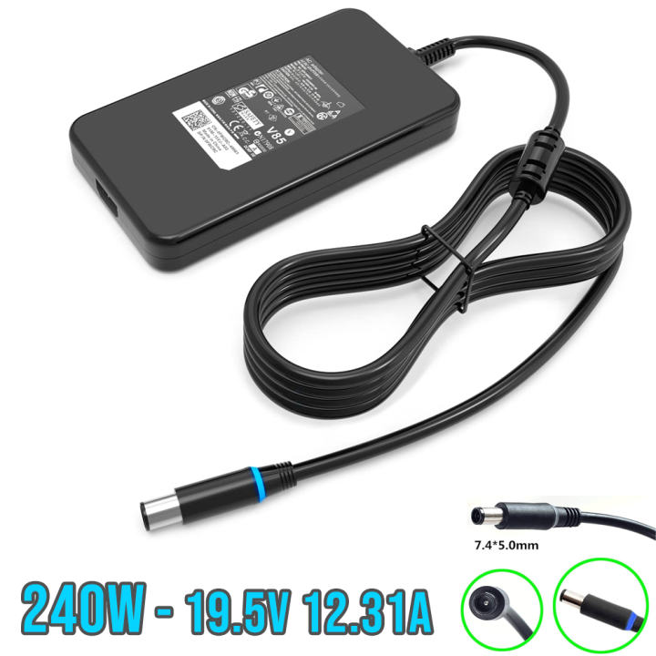 240W Dell Laptop Charger -- 240 Watt (19.5V 12.31A) Barrel 7.4x5mm tip AC Power Adapter, --- [ LA240PM160 & GA240PE1-00 ] ---Inspiron 3500 5500 5505 Precision 3260 3240 AC Adapter, Black,