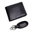 Genuine Leather Customized Name Wallet and Keychain. 