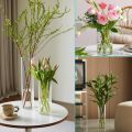 Techmanistan Acrylic Clear Cylinder Flower Vase for Plants Bouquet, Tall Large Acrylic Vase for Wedding Centerpieces Flowers Holder. 