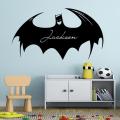 Custom Name Wall Sticker Personalised Baby Boys Name Wall Decal Cartoon Anime Bat Carved Vinyl Wall Decor Home Decor B442. 