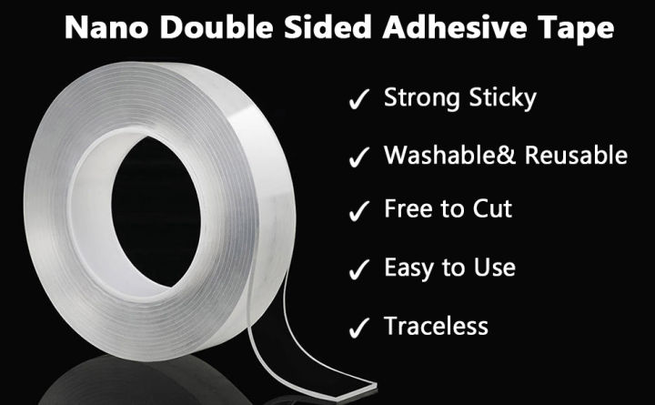 White Polyester Ivy Grip Tape, Nano Tape, High Strength Double Side Adhesive Tissue Tape, Double Sided Nano Tape, Invisible Multipurpose tape, Nano Invisible tape, Magic tape, Strong tape
