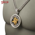 Fashion Jewelry Whirligig 2PAC Pendant Necklace  Gold Hip-Hop for Men Tide Brand Jewelry Necklace With 80cm Chain Bling. 