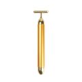 24K Gold Roller Vibrating Facial Massager Slimming Facial Skin Beauty Bar Pulse Firming Face Massage Lift Tightening Wrinkle Bar. 