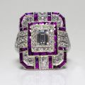 Milangirl Luxury Big Square Rings for Women Jewelry Wedding Crystal Zircon Anel Engagement Anillos Statement Ring s. 