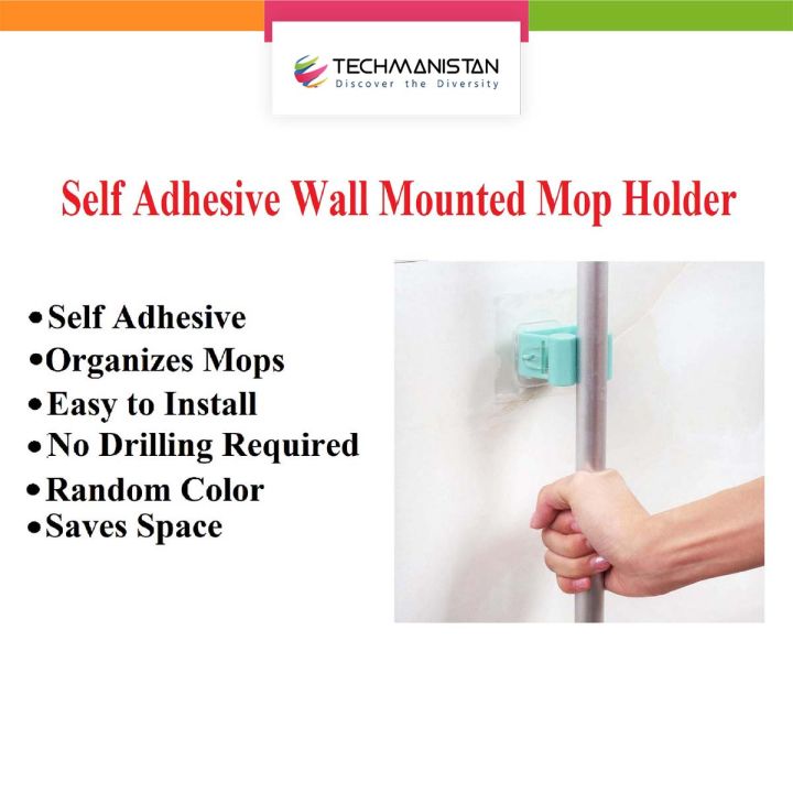 Techmanistan%20Random%20Color%20Self%20Adhesive%20Wall%20Mounted%20Mop%20Holder%20Mop%20Hook%20Broom%20Clamp,%20Bathroom%20Mop%20Holder,%20No%20Trace-Free%20Punching%20Nail-Free%20Mop%20Clip,%20No%20Drilling%20Mop%20and%20Broom%20Holder,%20Brush%20Broom%20Hanger%20-%20Image%204