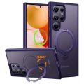 Torras UPRO Ostand Spin Series Magsafe Compatible Phone Case for Samsung Galaxy S24 Ultra – Dark Purple. 