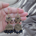 Golden Black Jhumka for girls, high quality earrings. 