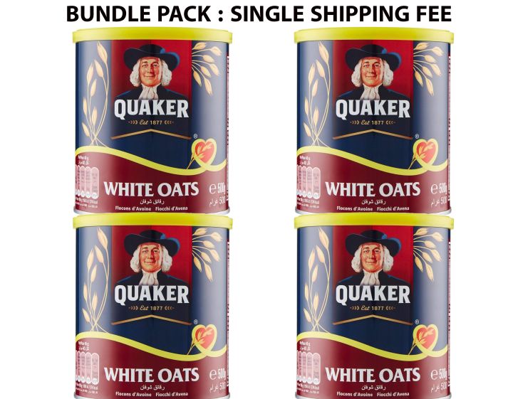 Quaker White Oats, Quick Cook, Tin Pack (Pack of 4)