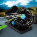 12V Car Fan 360 Degree Rotation Adjustable Dual Head Car Auto Cooling Air Fan- Powerful. 