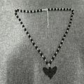 【2023NEW】Gothic Vintage Death Moth Skull Choker Black Glass Beads Rosary Y2K Indie Insect Jewelry Trend Witch Moth Charm Chain Necklace. 