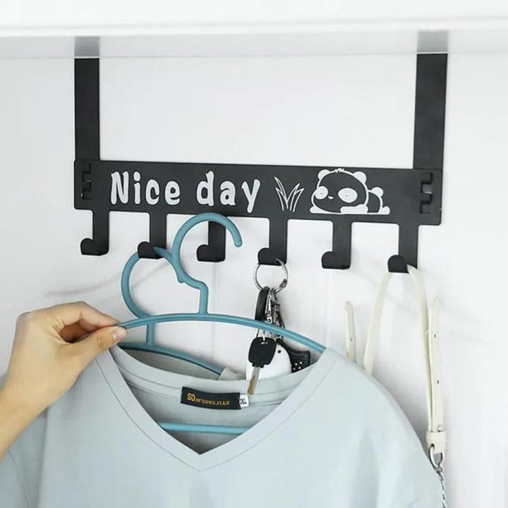 6 Hooks Home Key Base Organizer Multi-Key Wall Hook Stand Clothes Hanger Rack Over The Door